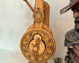 interesting wooden gear clock