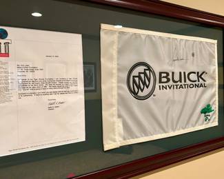 Tiger Woods autographed flag