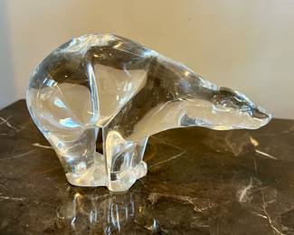 Baccarat crystal polar bear