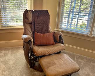 Relax-R leather rocking chair & foot stool