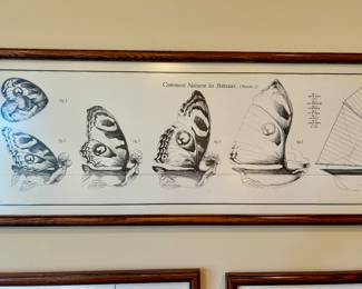 Framed prints by Jean Oliver Heron, each measures 15” tall x 41” wide. Purchased in San Francisco years ago.