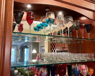 My selection of colorful stemware