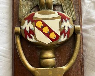 Fabulous mounted antique brass English door knocker