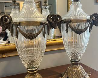 French gilt bronze and cut crystal CASSOLETTES 
