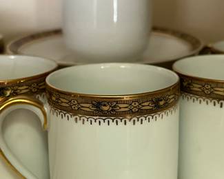 Antique French porcelain demitasse set