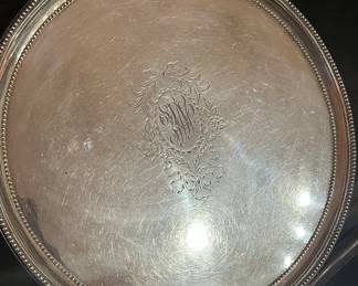 Large Victorian sterling footed tray