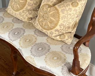 Recently upholstered French settee 