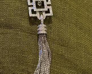 Diamonds and rubies art deco necklace in 18K