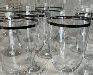 1950s French silver trimmed crystal 