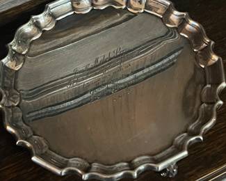 Large sterling salver England circa 1890
