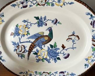 Set of two large WOODS & SONS Blue Mayfair platters