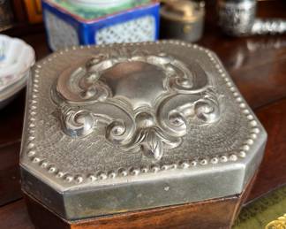 Fabulous French walnut and silver box circa 1790