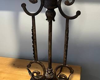 Park of antique iron lamps