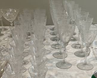 Antique etched crystal circa 1940