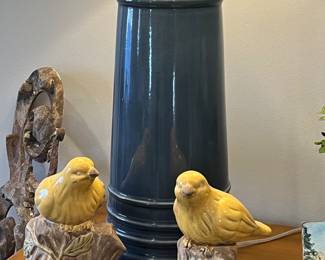 Pottery of all kinds and stunning lamps through the house 