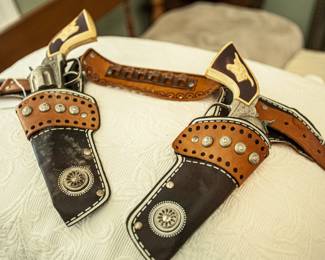 1950's Hubley Leather Toy Cap Gun Holster