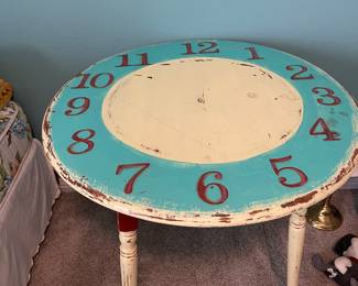 Hand painted clock table 
