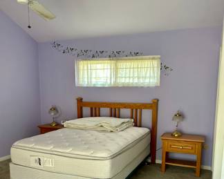 Bed frame and end tables made by homeowner 