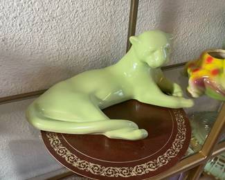 rare color  in this vintage frankoma puma  has small ear chip but still an amazing find !!