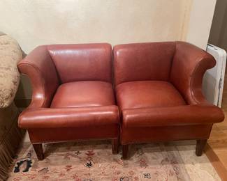 leather pair of matching chairs- have some scratches  but so comfy and have huge COOL FACTOR 
