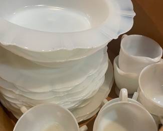 milk glass  and lots of  it 