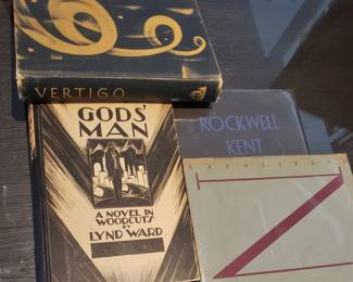 Rare Books!  Including two by Lynd Ward, which are stories told by his Woodcuts.  Autographed by the Artist/Author