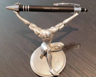 Atlas Pewter Pen Holder