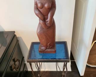 Blue Glass Table Sold