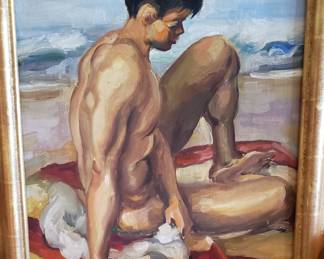 "Bather" Double-Sided Painting by Robert Kennicott