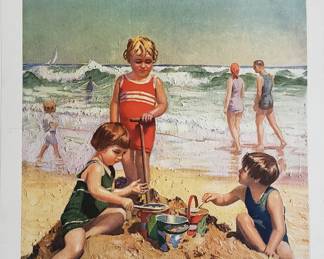 Original California Beaches Southern Pacific Poster