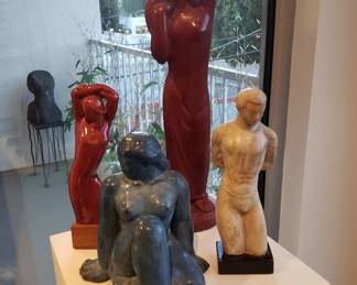 Blue Sitting Nude, Male Nude, Dancing Woman & Tall Nude all by Brents Carlton