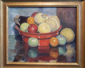 "Apples in a Red Bowl" by H. Forbes