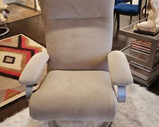 Pair of Plush Swivel Recliners w/ Foldout Footrests