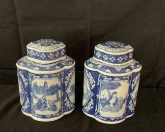 Blue and White Cookie Jars