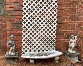 Outdoor Cherubs Bench