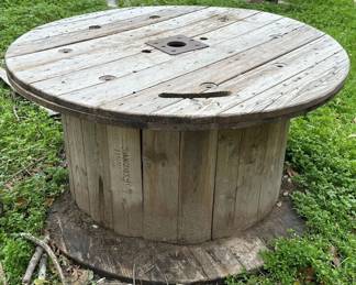 Large wooden spool 54 inch diameter, 27 inch height.