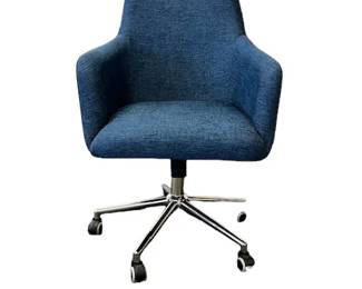$175 USD      Blue Upholstered Office Chair Chrome Base Castors WDI224-2      Transform your workspace with our Blue Upholstered Office Chair. Experience maximum comfort and style with its sleek design and high back cushioned seat. Elevate your productivity while adding a pop of color to your office. Upgrade your seating today!

Dimensions: 26 x 24 x 39-43" H  |  Seat 18.5 x 18.5 x 20-24" H

Condition: New 

Location: Local pick up Portland, OR 97224.  Shipper suggestions available upon request.      https://goodbyhello.com/products/copy-of-tolix-white-metal-mesh-cafe-stools-wdi224-1?_pos=18&_sid=f1836dac0&_ss=r