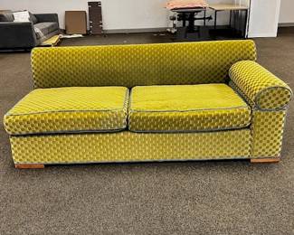 $500 USD     Mid Century Chartreuse/Blue Left Arm Velvet Sofa WDI224-24     Elevate your living space with our Mid Century Chartreuse/Blue Left Arm Velvet Sofa. Its striking color combination and luxurious velvet material add a touch of sophistication to any room. The left arm design offers both comfort and style, making it the perfect addition to your home.

 Dimensions: 82 x 37 x 31H in  |  74 x 30 x 20H in

Condition: Used and in good condition. Signs of wear commensurate of use and age. 

Location: Local pick up Portland, OR 97224.  Shipper suggestions available upon request.      https://goodbyhello.com/products/copy-of-baker-furniture-milling-road-console-buffet-wdi224-23?_pos=21&_sid=f1836dac0&_ss=r