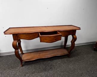 $500 USD     Baker Furniture Milling Road Wood Console Buffet Table WDI224-23     Elevate your dining experience with the luxurious Baker Furniture/ Milling Road Console/Buffet. With its sleek design and ample storage space, this piece serves as both a stylish console and functional buffet. 

Materials: Fruitwood. Unaltered, Some Imperfections. Light wear consistent with age.

Dimensions: 68 x 18 x 36H in

Condition: Used and in good condition. Signs of wear commensurate of use and age. 

Location: Local pick up Portland, OR 97224.  Shipper suggestions available upon request.      https://goodbyhello.com/products/copy-of-brown-jordan-metal-chair-w-rocker-wdi224-22?_pos=22&_sid=f1836dac0&_ss=r