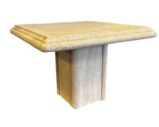 $400 USD      Square Travertine Side End Pedestal Table WDI224-28      Elevate your living space with our Square Travertine Side End Table! Made from high-quality materials, it adds a touch of sophistication to any room. Its sleek design and sturdy construction make it both stylish and functional. Complete your home decor with this charming piece!

Dimensions: 28 x 28 x 20H in

Condition: Very good condition with only very minor signs of use. 

Location: Local pick up Portland, OR 97224.  Shipper suggestions available upon request.      https://goodbyhello.com/products/copy-of-copeland-ferguson-regency-blenhaim-dining-table-wdi224-27?_pos=7&_sid=f1836dac0&_ss=r