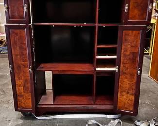 $400 USD     2 Door Burlwood Entertainment Center/Wardrobe WDI224-30      Unleash the full potential of your entertainment and storage needs with this 2 Door Entertainment Center/Wardrobe! This versatile piece is perfect for any living space, providing both style and functionality. With its sleek design and ample storage space, it's the ideal addition to your home. Enhance your living experience today!

Dimensions: 55 x 24 x 77H in  |  Interior TV space 34.5 x 26H in

Condition: Very good condition with only very minor signs of use. 

Location: Local pick up Portland, OR 97224.  Shipper suggestions available upon request.      https://goodbyhello.com/products/copy-of-square-stone-side-end-table-wdi224-28?_pos=6&_sid=f1836dac0&_ss=r