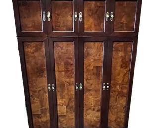 $400 USD     2 Door Burlwood Entertainment Center/Wardrobe WDI224-30      Unleash the full potential of your entertainment and storage needs with this 2 Door Entertainment Center/Wardrobe! This versatile piece is perfect for any living space, providing both style and functionality. With its sleek design and ample storage space, it's the ideal addition to your home. Enhance your living experience today!

Dimensions: 55 x 24 x 77H in  |  Interior TV space 34.5 x 26H in

Condition: Very good condition with only very minor signs of use. 

Location: Local pick up Portland, OR 97224.  Shipper suggestions available upon request.      https://goodbyhello.com/products/copy-of-square-stone-side-end-table-wdi224-28?_pos=6&_sid=f1836dac0&_ss=r