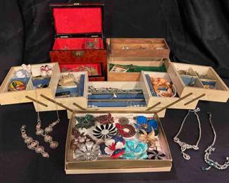  02 Boxes Of Vintage Jewelry 