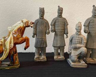 Vtg. Asian Terra Cotta Warriors Horse