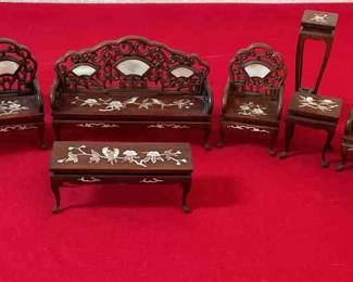 Miniature Furniture With Inlay Mother Of Pearl