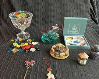 Eclectic Collection Of Decor And Murano Style Glass
