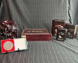 Collection Of Beautiful Carved Wood Asian Decor