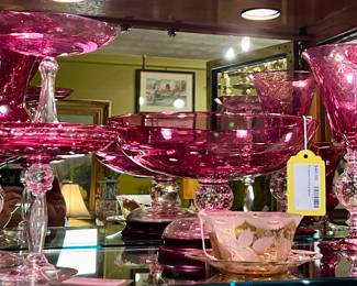 Collection of Vintage Cranberry Glass