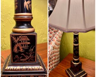 Vintage Painted Asian Inspired Lamps
