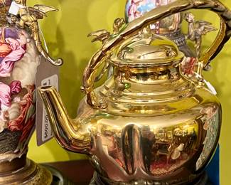 Vintage Brass Kettle with Stand